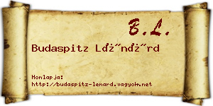 Budaspitz Lénárd névjegykártya
